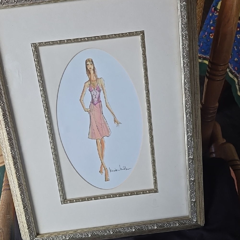 Framed Fashion Sketch Art